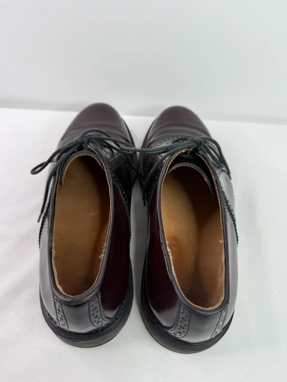 Bostonian Strada Two-Tone Burgundy and Black Leather Dress Oxfords Size 8.5